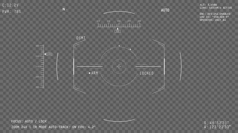 War drone video camera white overlay Stock Illustration