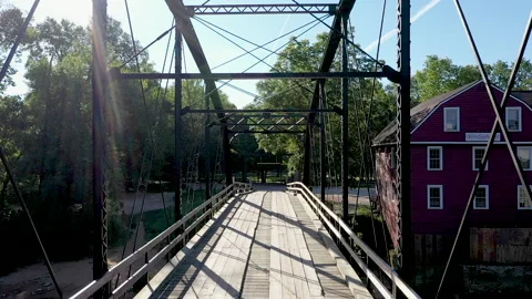 War Eagle Mill - Bridge Pull Stock Footage 137617678