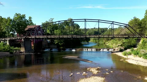 War Eagle Mill - Under Bridge Swing Stock Footage 137620779