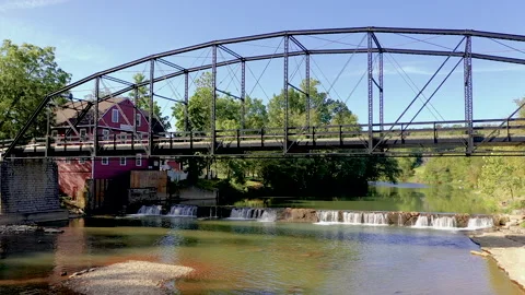 War Eagle Mill - Waterfall Stock Footage 137620263