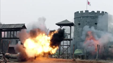 War explosion Stock Footage 235269424