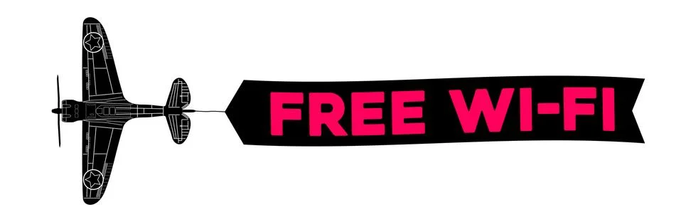 War fighter schematic isolated free wi-fi zone banner Stock-Illustration