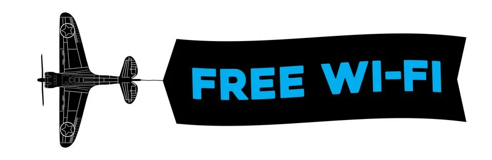 War fighter schematic isolated free wi-fi zone banner Stock-Illustration