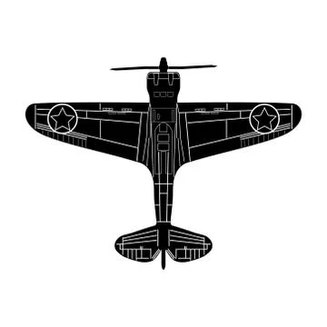War fighter schematic isolated vector image Stock-Illustration