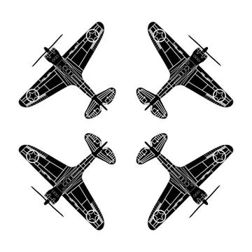 War fighter schematic isolated vector image Stock-Illustration