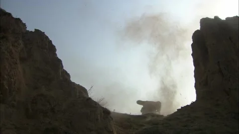 War figures running Stock Footage 235277012