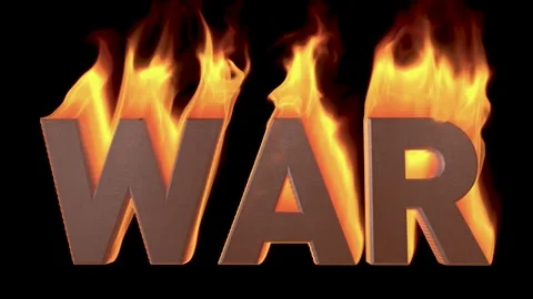 War. Fire. Violence. 3D letters. Stock Footage 199093882