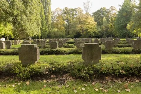 War Grave of the second World War at the city cemetery in Goettingen, Germany Stock Photos