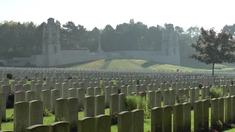 War Graves Ghostly Figure Stock Footage 99054632
