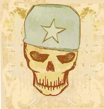 War grunge skull Stock Illustration