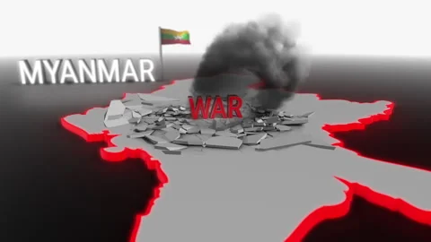 War hits Myanmar Stock Footage 277091473