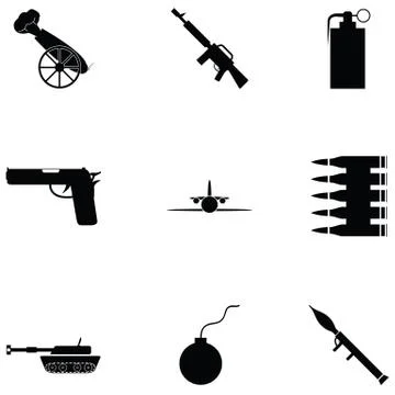 War icon set Stock Illustration