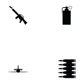 War icon set Stock Illustration