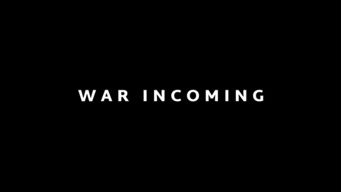 WAR INCOMING Text Intro - Dramatic Cinematic Title Animation for News, Trailers Stock Footage 319314723