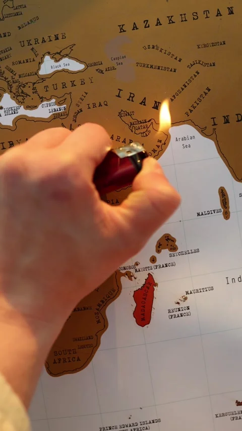War in Iran concept with burning flame Video stock 337941482