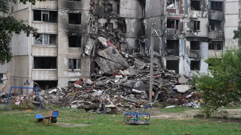 War in Kharkiv Ukraine Stock Footage 308485307