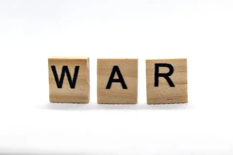 War, letters with a white background Stock Photos