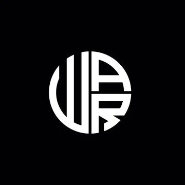 WAR logo WAR icon WAR monogram WAR letter minimalist Circle flat Unique mod.. Stock Illustration