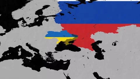 War map ukr rus Stock Footage 219809001