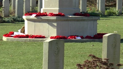 War Memorial And War Graves Stock Footage 100781486