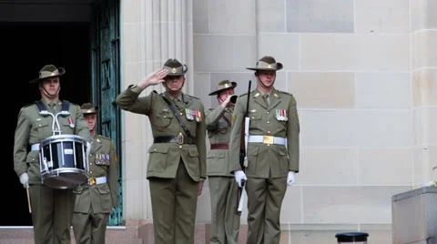 War memorial ceremony Stock Footage 32864182
