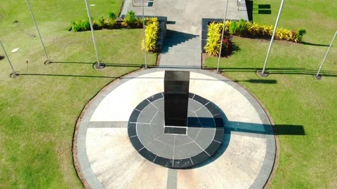 War Memorial commemorating the Battle of Milne Bay 1942 in Papua New Guinea Stock Footage 296605433