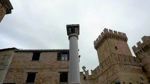War memorial for the First World War in Offagna Stock Footage 119305692