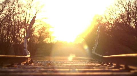 War memorial monument camp westerbork sunset Stock Footage 44183229