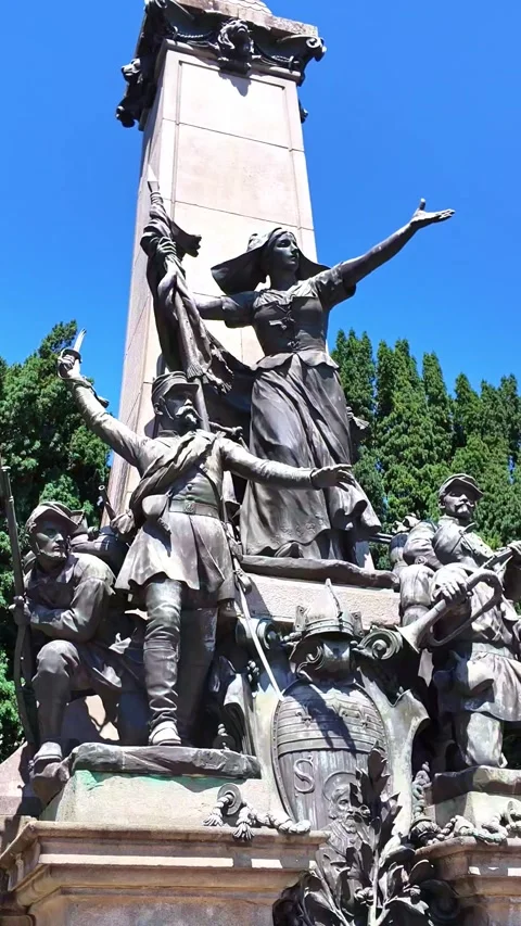 War memorial, monument in Limoge. Vertical format, close-up Stock Footage 320943271