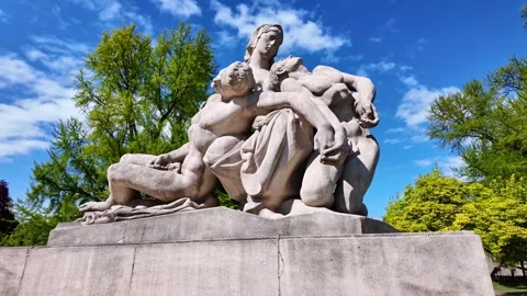War memorial monument at Place de la Republique in Strasbourg, France Stock Footage 341606084