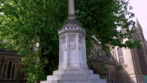 War Memorial outside Worcester Cathedral Stock Footage 273510476
