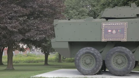 War Memorial Tank Stock Footage 99375198