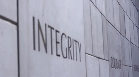 War Memorial Wall - Rack Focus Stock Footage 34443266