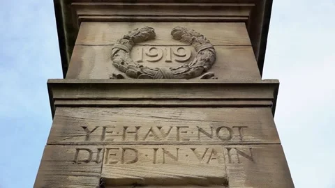 War memorials in Oswestry Stock Footage 144783786