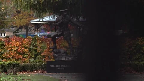 War memorials in Oswestry Stock Footage 144783873
