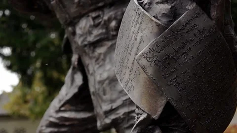 War memorials in Oswestry Stock Footage 144784302