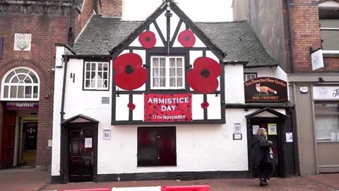 War memorials in Oswestry Stock Footage 144786366