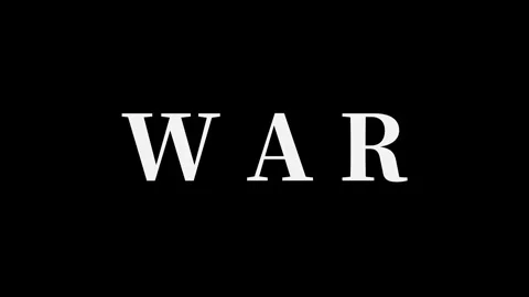 War Minimal Intro. Clean White Title on Black Screen. 库存影片 331873975