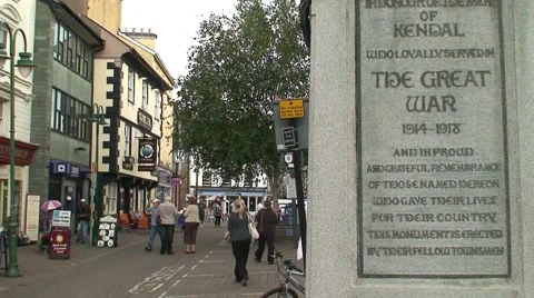 War Monument in Kendal Stock Footage 990314
