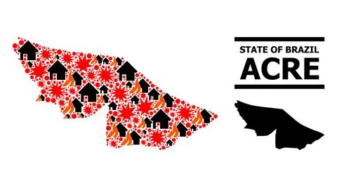 War Mosaic Map of Acre State Illustrazione stock