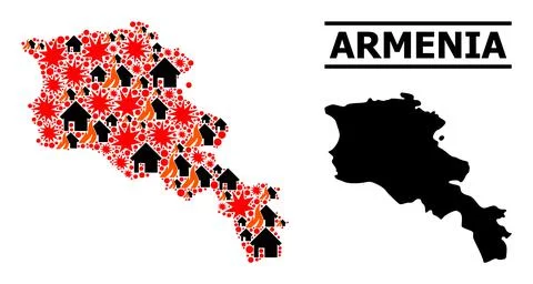 War Mosaic Map of Armenia Stock Illustration
