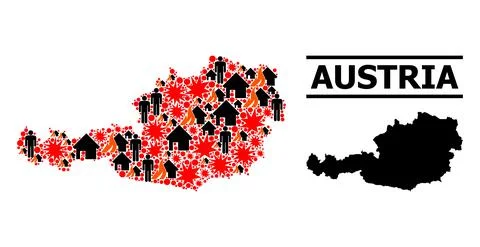 War Mosaic Map of Austria イラスト素材