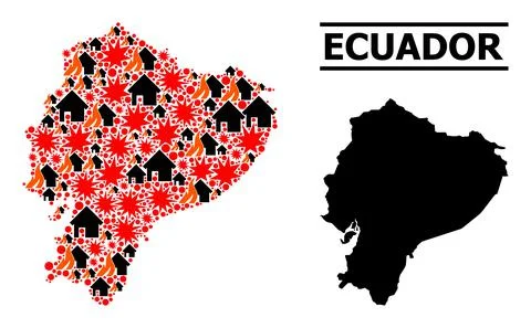 War Mosaic Map of Ecuador イラスト素材