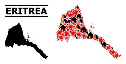 War Mosaic Map of Eritrea Illustrazione stock