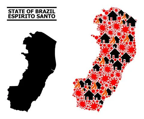 War Mosaic Map of Espirito Santo State Illustrazione stock