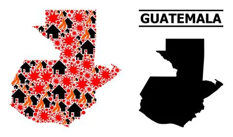 War Mosaic Map of Guatemala 스톡 일러스트