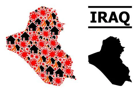 War Mosaic Map of Iraq イラスト素材