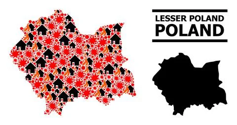 War Mosaic Map of Lesser Poland Province Illustrazione stock