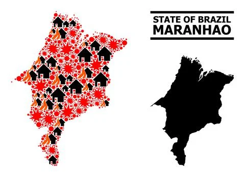 War Mosaic Map of Maranhao State Stock Illustration