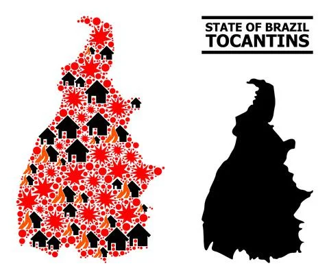 War Mosaic Map of Tocantins State Stockillustratie